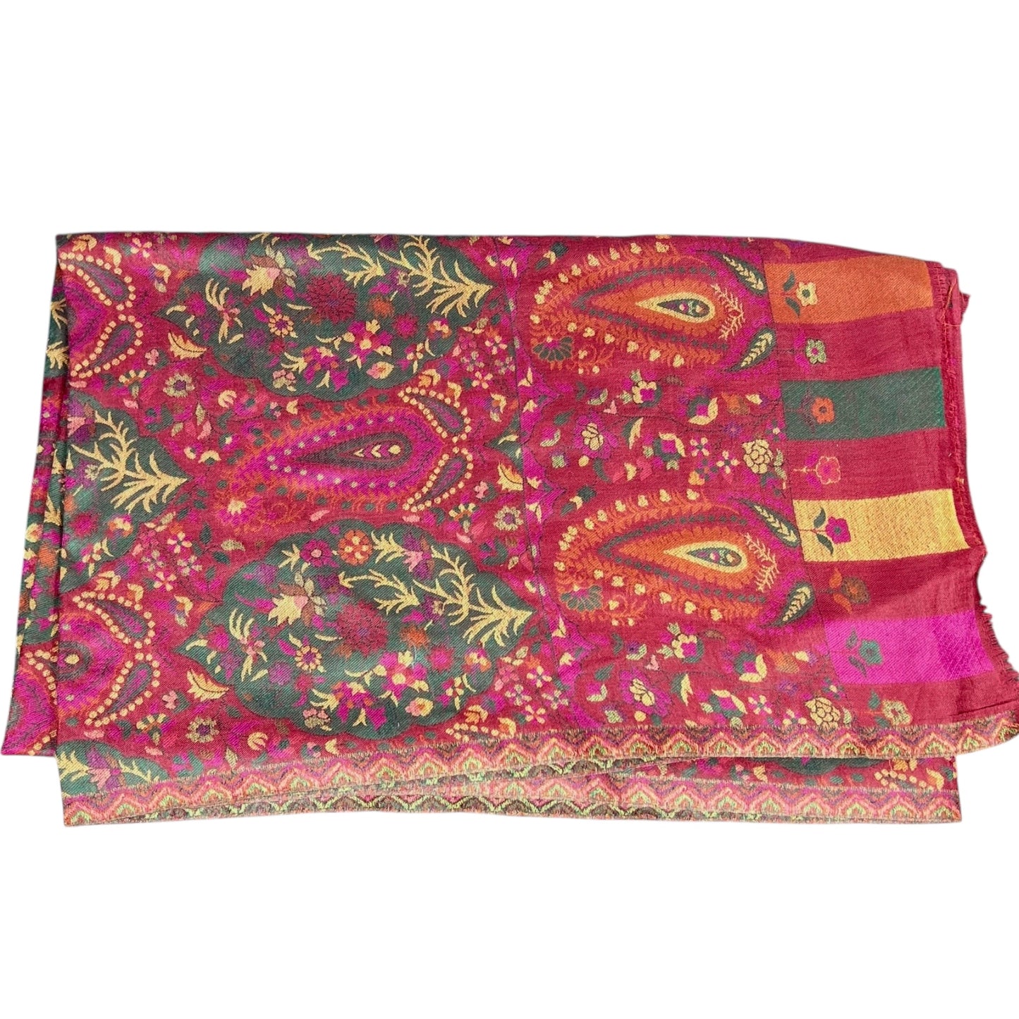 Crimson Red Kani Pashmina Shawl – Handwoven Cashmere Winter Shawl by Kinocart | Premium Kashmiri Kani