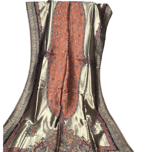 Double Shade Moonlight Silk Pashmina Dupatta – Handmade Luxury Cashmere Shawl by Kinocart