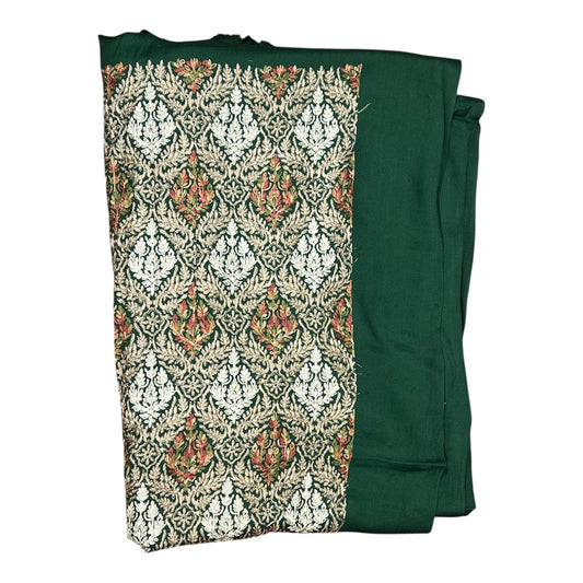 Premium Bottle Green Pashmina 3 Piece Suit – Ladies Embroidered Winter Collection | Kinocart