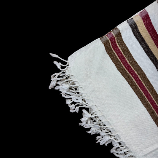 Swati White Woollen Shawl for Gents – Lightweight Winter Pashmina Feel