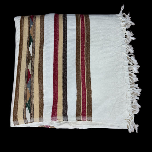Swati White Woollen Shawl for Gents – Lightweight Winter Pashmina Feel