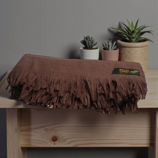 Kinocart Sand Brown Bannu Woollen Shawl – Premium Winter Essential | 7 Days Return Policy