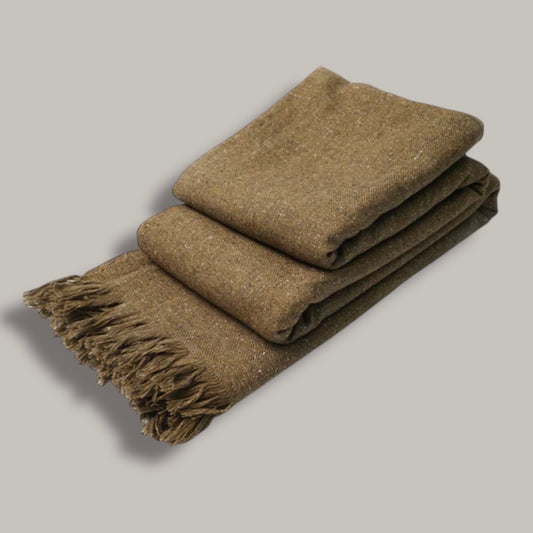 Kinocart Sand Brown Woollen Shawl – Premium Winter Essential