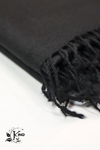 Pure Black Woollen Shawl – Premium Winter Elegance