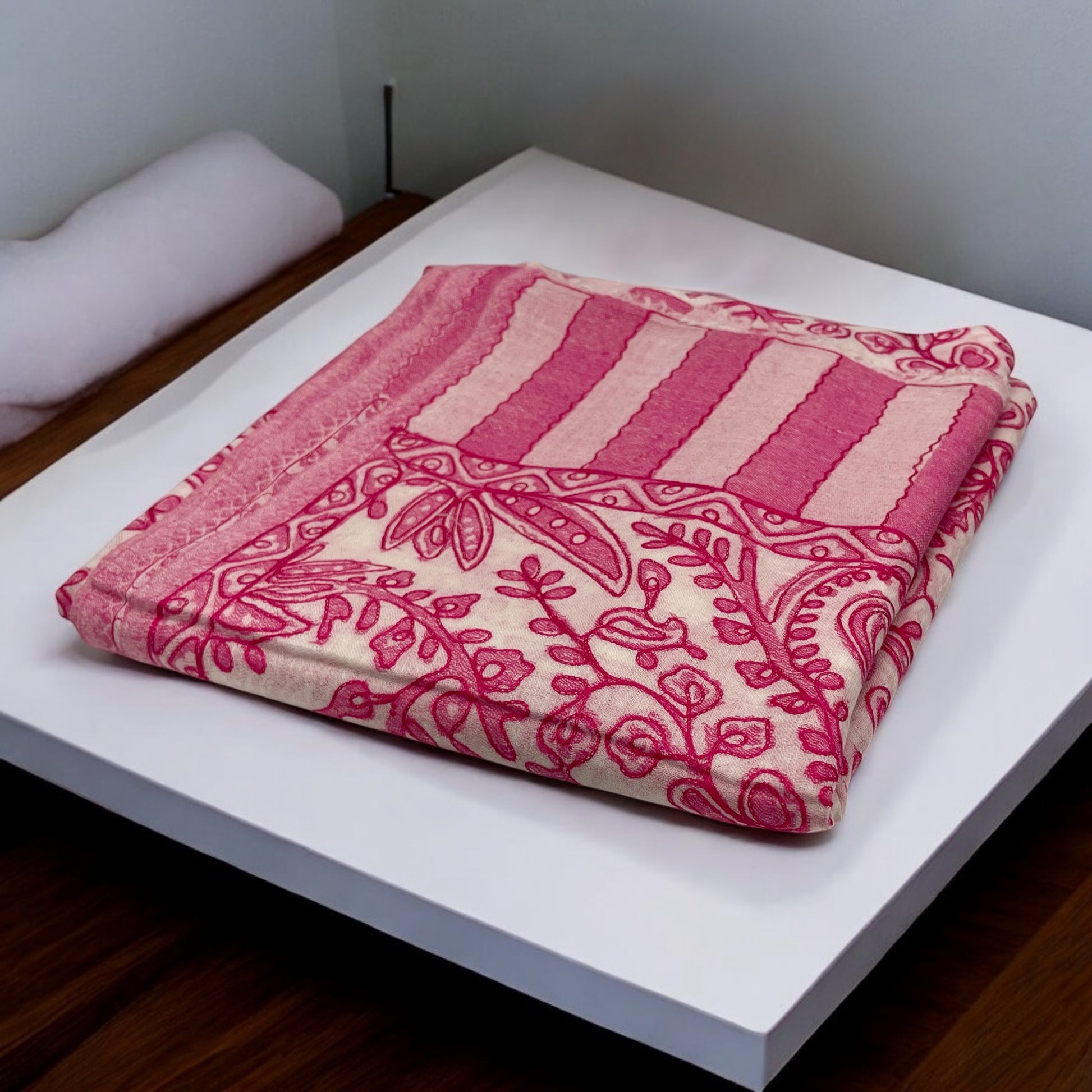 Pink kalmkari shawl