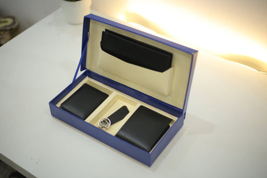 Premium Leather Gift Set – Long Wallet, Classic Wallet, Coin & Sim Pouch & Keychain | KinoCart