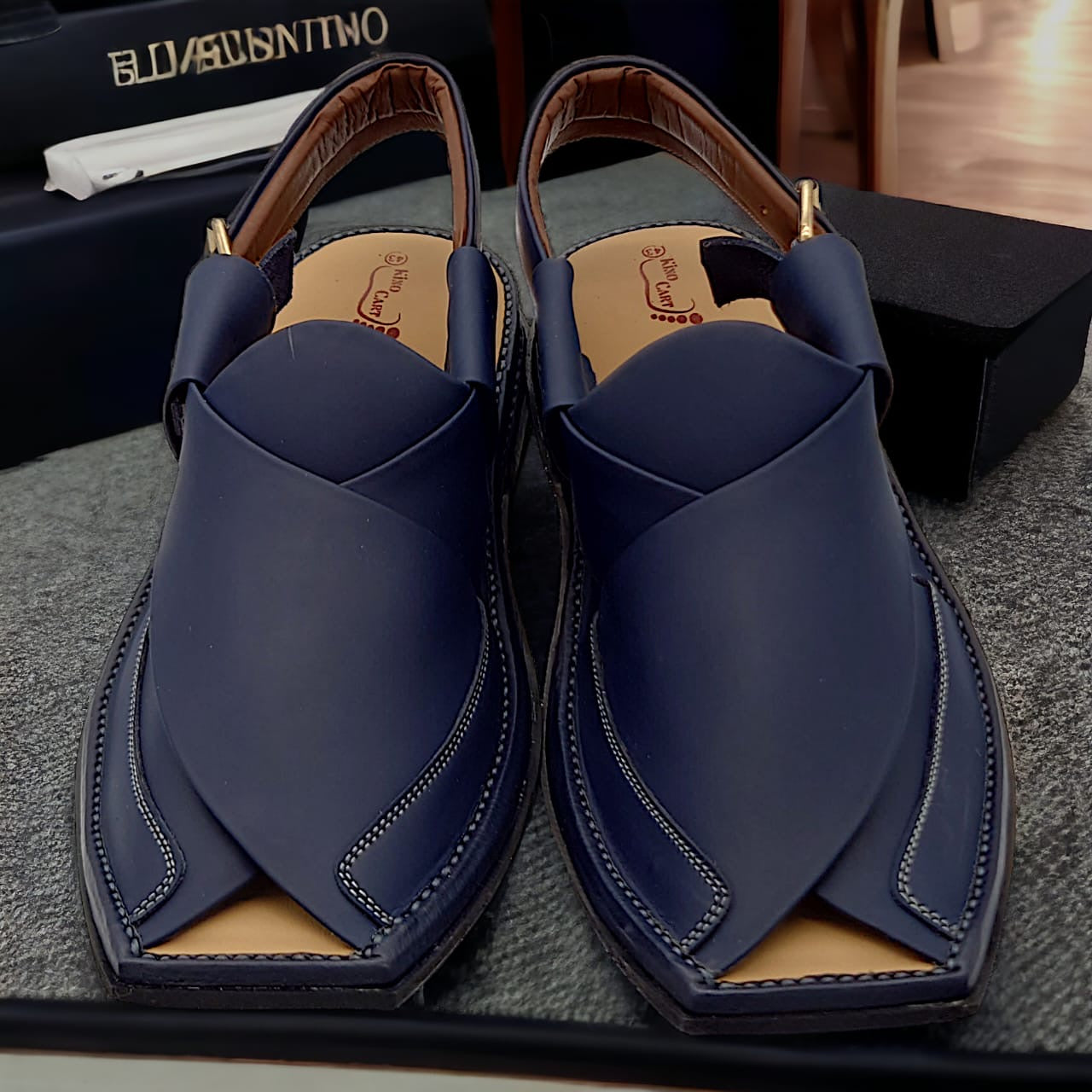 Zalmi Blue Pure Leather Shoe in Pakistan